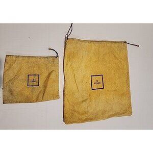 2 FENDI 15 x 15 dust travel purse shoe storage Bag cloth with drawstring vintage